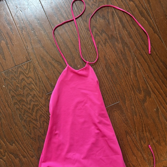 Oh Polly hot pink high neck backless bodycon dress, size 2 - Picture 5 of 7